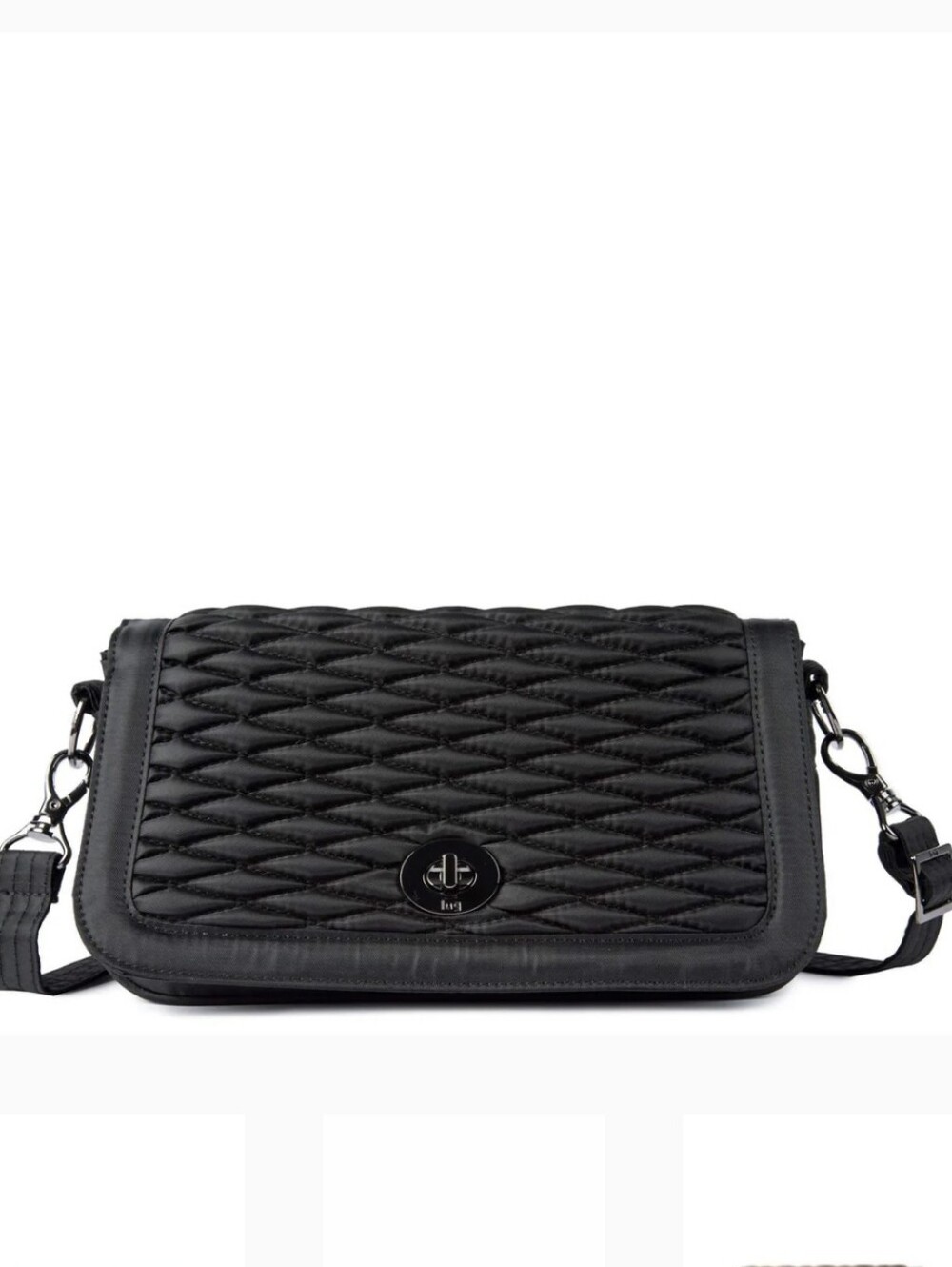 LIKE NEW Lug Allegra Black Quilted Crossbody‎ Bag, Travel, Water Repellent